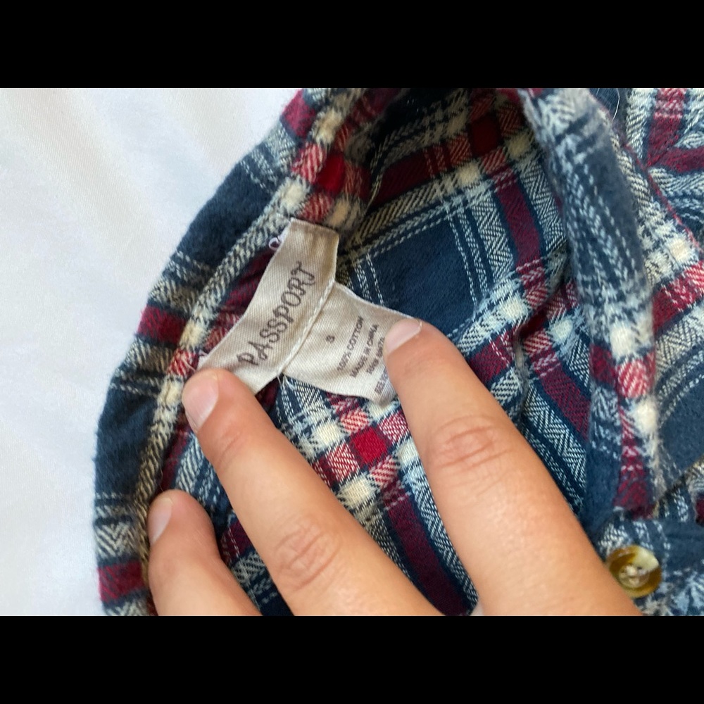 Blue plaid button down - Picture 2 of 2